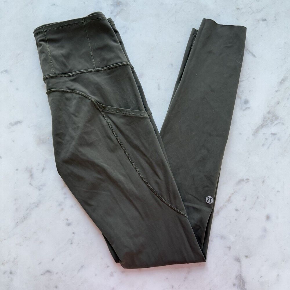 Lululemon Womens Fast Free Tight 28" Non-Reflective Dark Olive Size 4 $128 Nulux